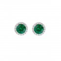 Orecchini Diamond Con Zircone Tondo Verde