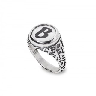 Gerardo Sacco - Anello Lettera B - Argento - Onice