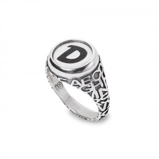 Gerardo Sacco - Anello Lettera D - Argento - Onice