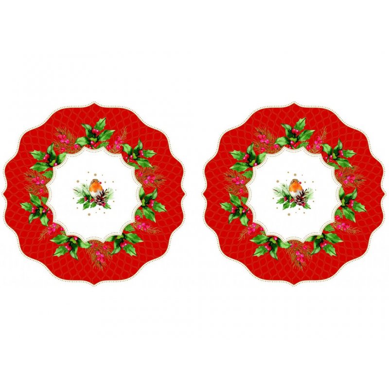 Easy Life - Tovaglietta Bacche Di Natale - 34.5×34.5 Cm