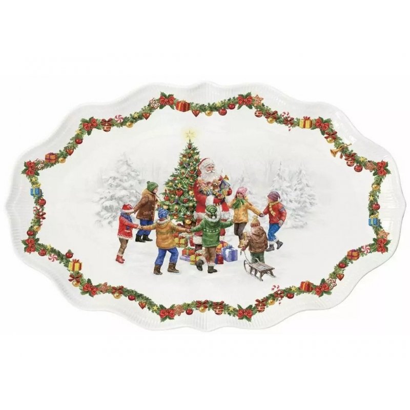 Easy Life - Vassoio Christmas - Porcellana - 40×25,5 Cm