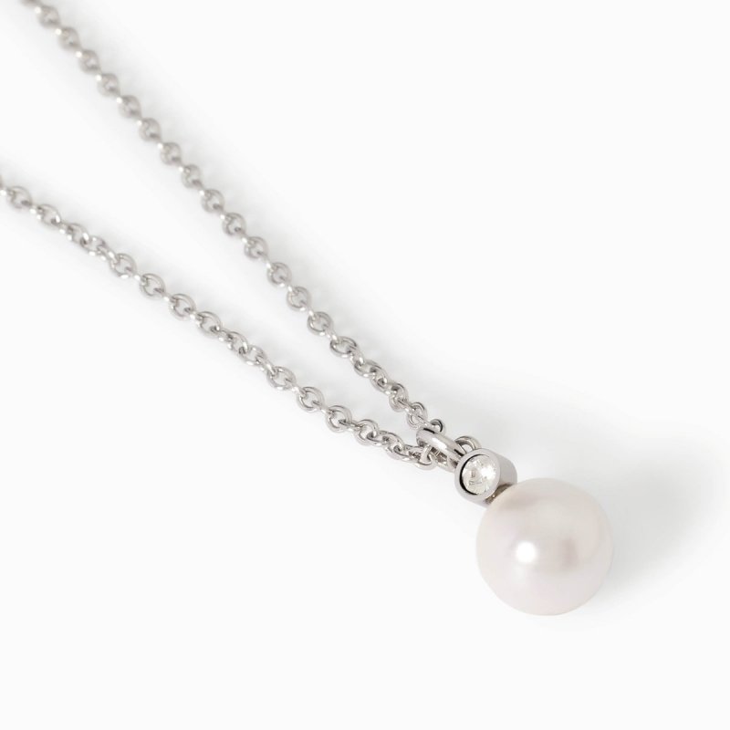 Girocollo In Acciaio 316L Perle Conchiglia Cristal