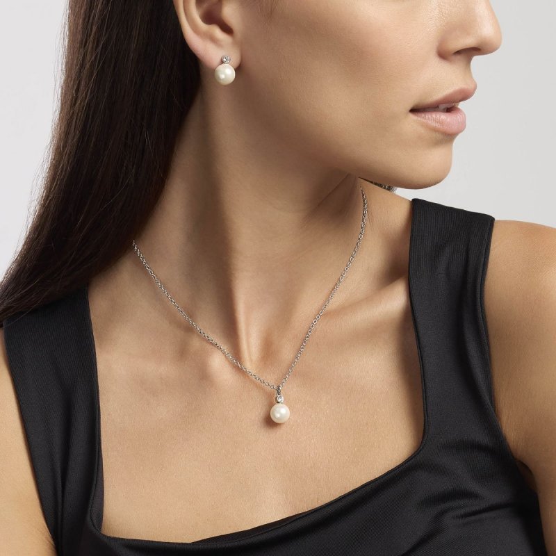 Girocollo In Acciaio 316L Perle Conchiglia Cristal