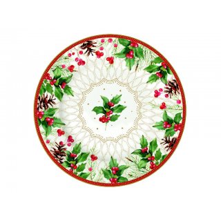 Easy Life - Piatto Dessert Bacche Di Natale - 19 Cm