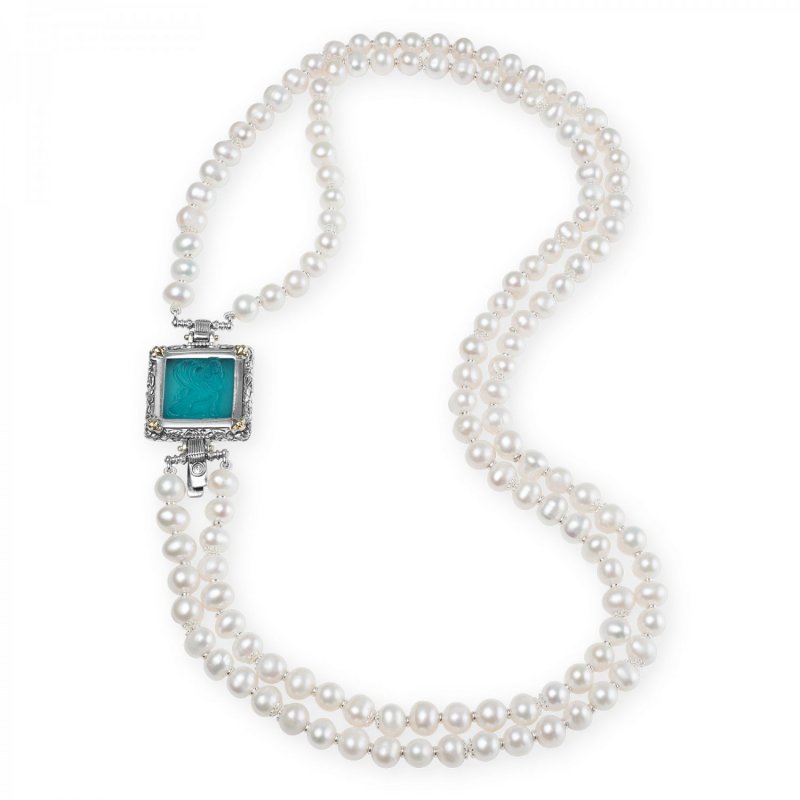 Gerardo Sacco - Collana Perle - Argento 925 - Oro 18 Kt