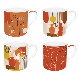 Easy Life - Set 4 Tazze Skodelic - Porcellana
