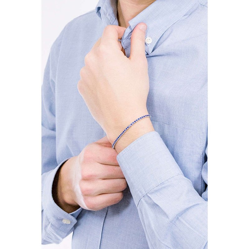 Bracciale Tennis Uomo Argento 925 Gioiello Comete Tennis