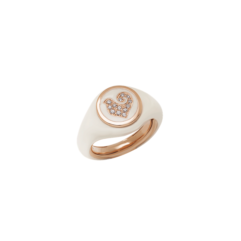 Chantecler - Anello Paillettes Sygillum - Oro Rosa - Diamanti