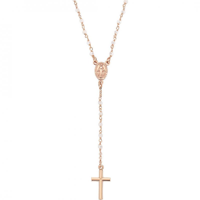 Amen - Collana Cro10Rbi4 - Argento Rosè - Cristalli