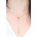 Amen - Collana Cro10Rbi4 - Argento Rosè - Cristalli
