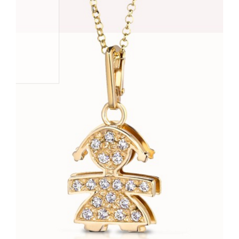 Le Bebe' - Femminuccia Pave' - Oro Giallo - Diamanti