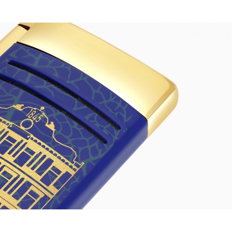 St Dupont - Maxi Jet Partagas - Blu Dorato - Accendino Di Lusso