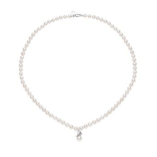 Collana Filo Perle Con Perla E Diamanti