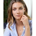 Collana In Oro Bianco Con Topazio Azzurro Carrè