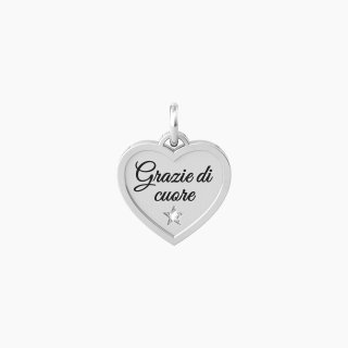 Kidult - Ciondolo Con Scritta Grazie Di Cuore - Cuore