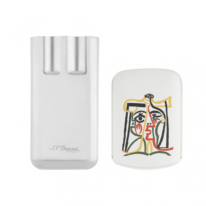 St Dupont - Astuccio Picasso - Pelle Di Vitello - Metallo Argentato