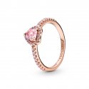 Anello Cuore in Rilievo Rosa