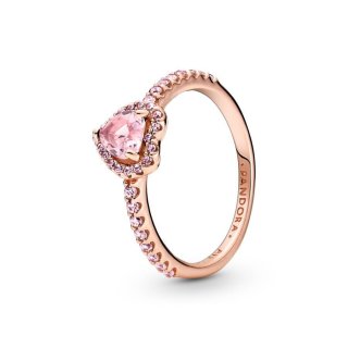 Anello Cuore in Rilievo Rosa