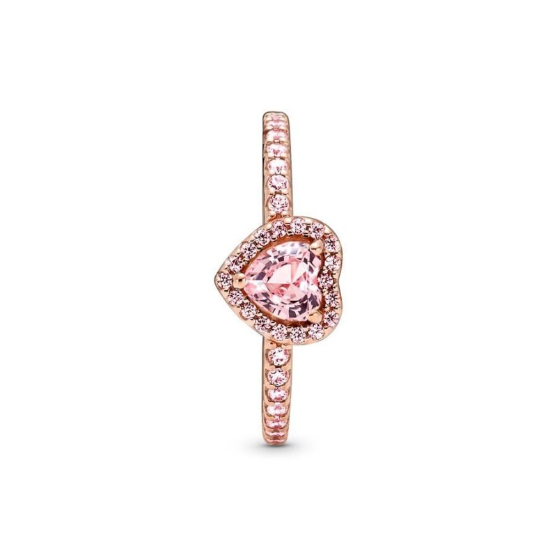 Anello Cuore in Rilievo Rosa
