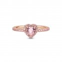 Anello Cuore in Rilievo Rosa