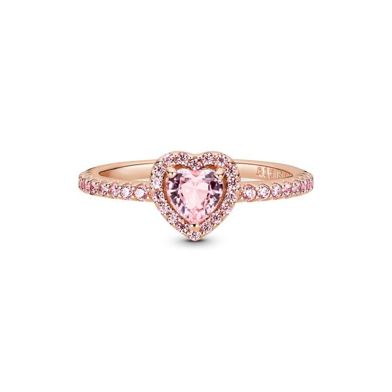 Anello Cuore in Rilievo Rosa