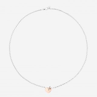 Dodo - Collana Cuore Tbar - Argento - Oro Rosa 9K