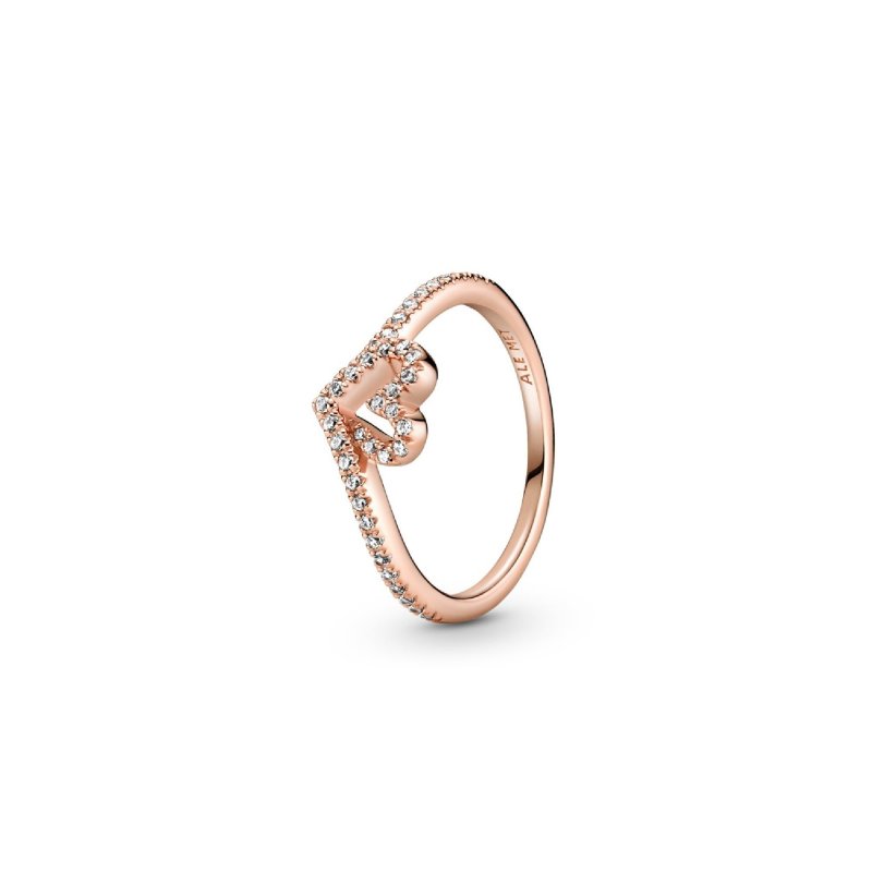 Anello Con Cuore Chevron Scintillante