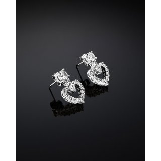 Orecchini Pendenti Con Cuore Della Collezione Chiara Ferragni Infinity Love Diamond Heart Da Donna Placcati Rodio