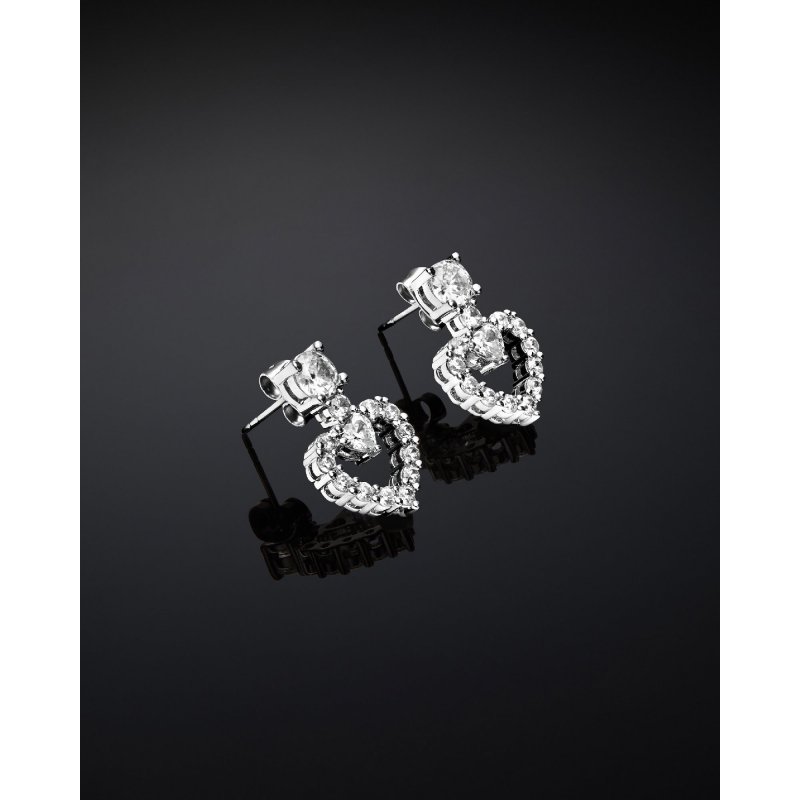 Orecchini Pendenti Con Cuore Della Collezione Chiara Ferragni Infinity Love Diamond Heart Da Donna Placcati Rodio