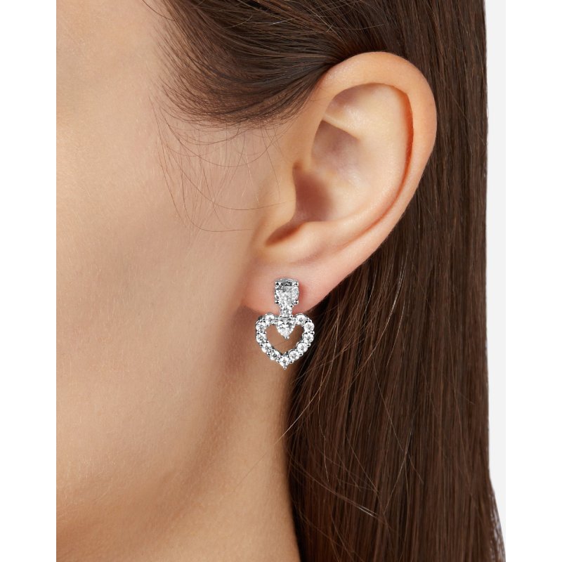 Orecchini Pendenti Con Cuore Della Collezione Chiara Ferragni Infinity Love Diamond Heart Da Donna Placcati Rodio