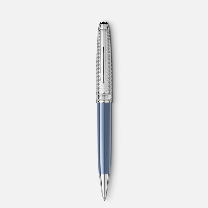 Montblanc - Penna Meisterstück - Resina Blu - Platino