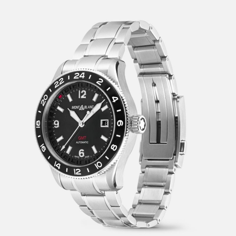 Montblanc - 1858 Gmt - Acciaio - Quadrante Nero