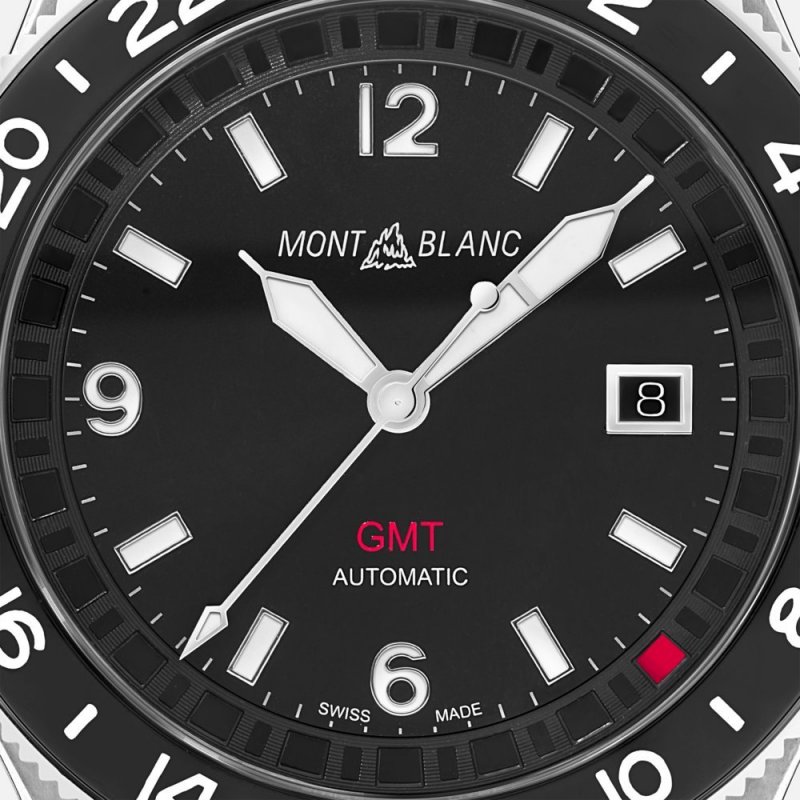 Montblanc - 1858 Gmt - Acciaio - Quadrante Nero