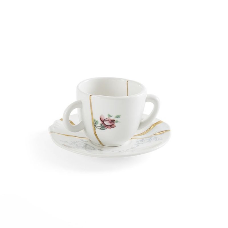 Kintsugi Coffee Cup with Saucer - Seletti