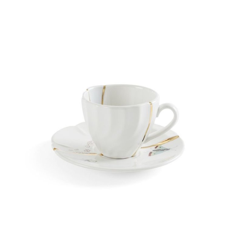 Kintsugi Coffee Cup with Saucer - Seletti