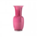 Vaso Opalino magenta e lattimo base cristallo medio Ø17xH36cm