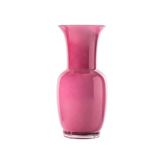 Vaso Opalino magenta e lattimo base cristallo medio Ø17xH36cm