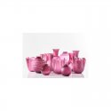 Vaso Opalino magenta e lattimo base cristallo medio Ø17xH36cm