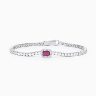 Bracciali In Argento 925 Con Rubino Sintetico E Zirconi - Cool Or Rétro?
