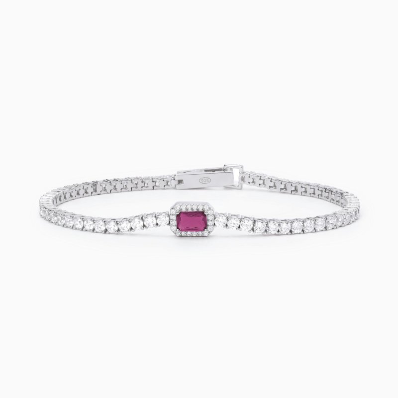 Bracciali In Argento 925 Con Rubino Sintetico E Zirconi - Cool Or Rétro?
