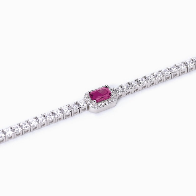 Bracciali In Argento 925 Con Rubino Sintetico E Zirconi - Cool Or Rétro?