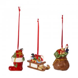 Nostalgic Ornaments Set Di Addobbi Motivo Regali, Multicolore, 3 Pezzi, 6,3 Cm