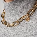 Collana Con Catena Forzatina In Bronzo Dorato