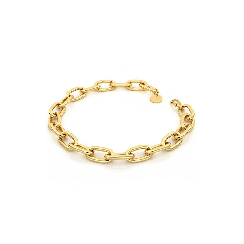 Collana Con Catena Forzatina In Bronzo Dorato