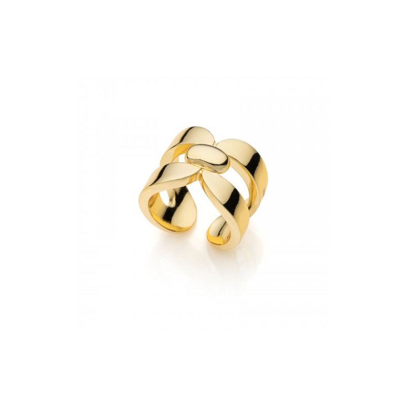 Anello in bronzo dorato Square