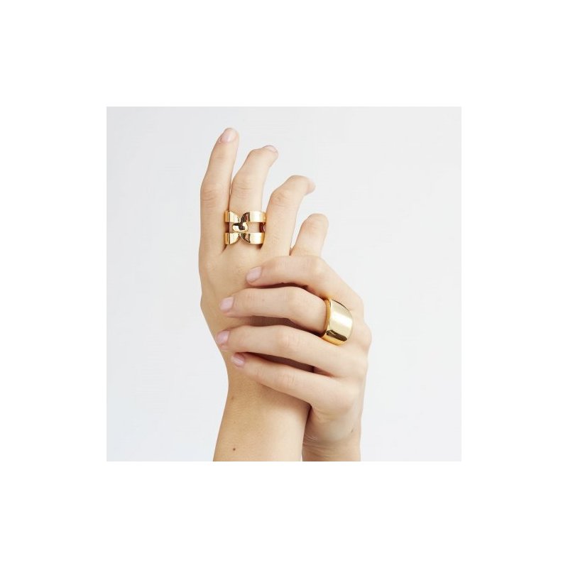Anello in bronzo dorato Square