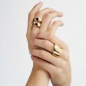 Anello in bronzo dorato Square