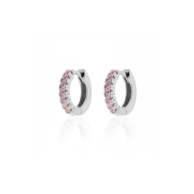 Orecchini In Argento Con Cubic Zirconia Rosa