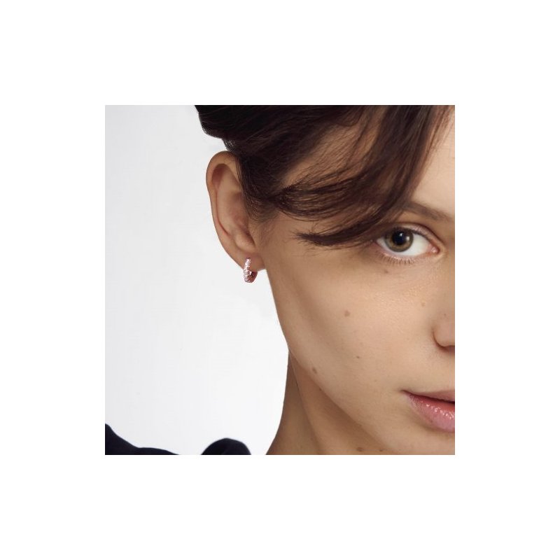 Orecchini In Argento Con Cubic Zirconia Rosa