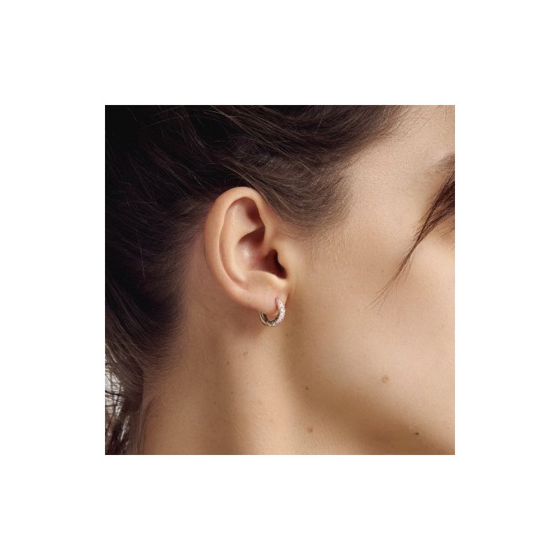 Orecchini In Argento Con Cubic Zirconia Rosa